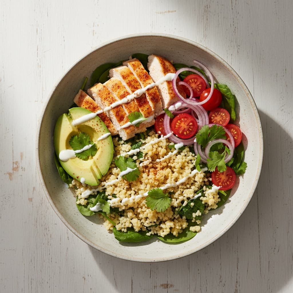 Cauliflower Rice Chicken Bowl