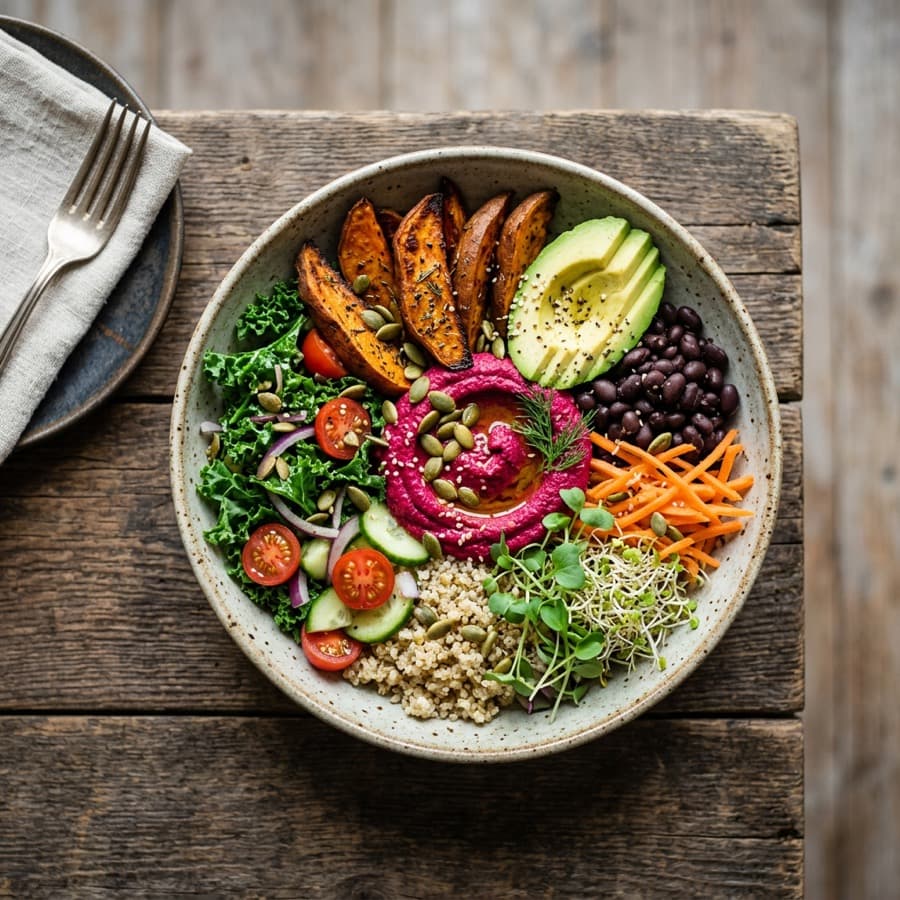 Kale and Sweet Potato Buddha Bowl