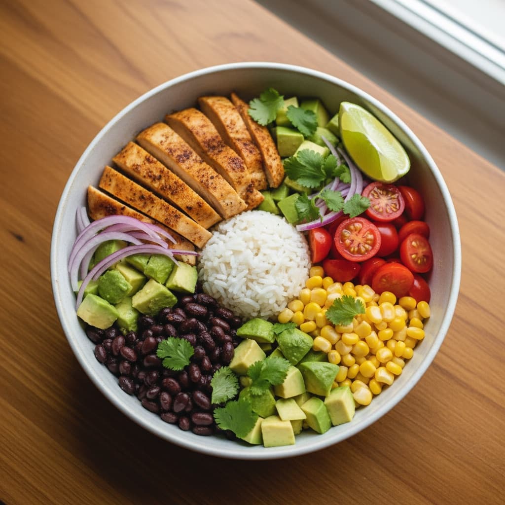 Chicken Burrito Bowl with Black Beans