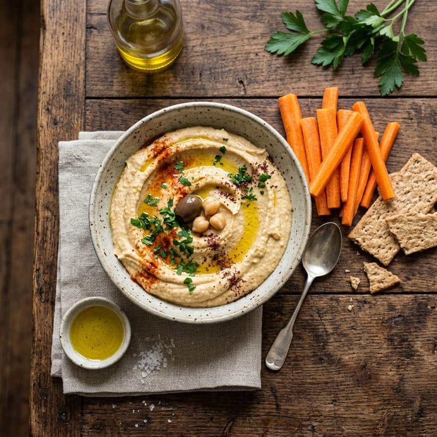 Chickpea Hummus with Carrot Sticks