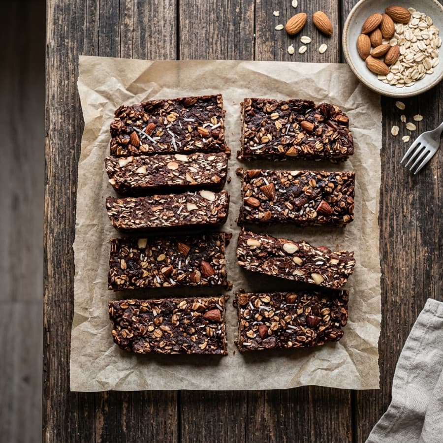 No-Bake Oat, Cocoa and Almond Energy Bars